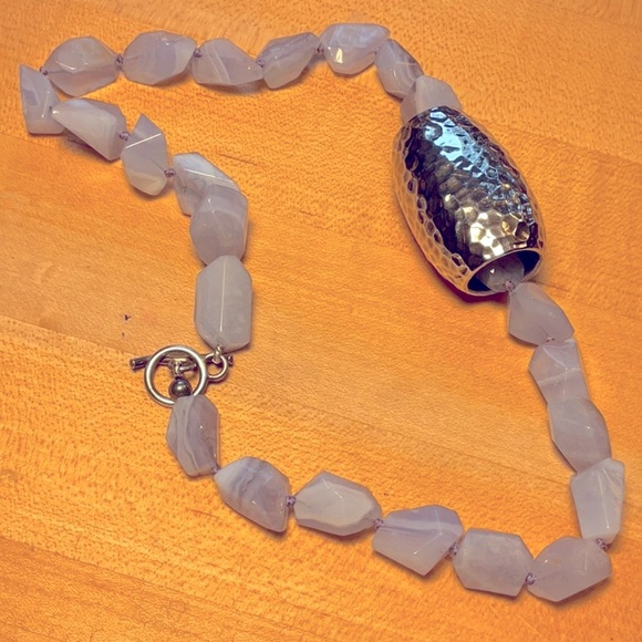 Agate and 925 Sterling silver necklace - Picture 4 of 8